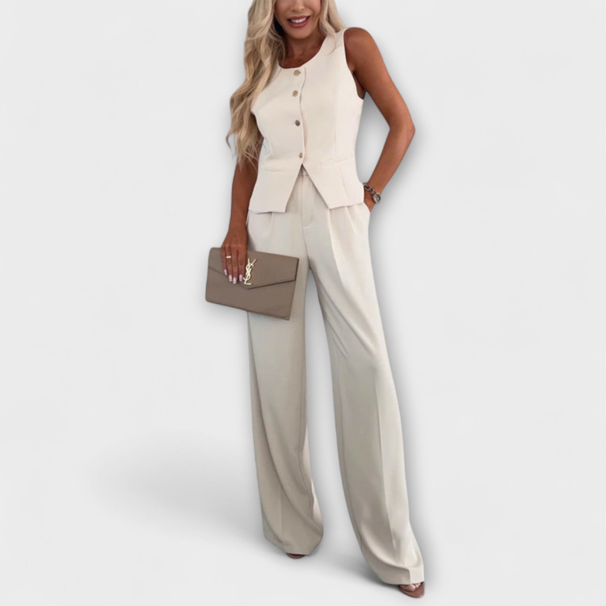 Wilhelmina - Stylish Sleeveless Top and Pants Ensemble